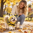 thumbnail image 4 of Halloween Bee for Small Dogs and Cats, Classic Hoodie with Antennae and Pompom, Bumblebee Striped Style, 4 of 7