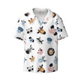 thumbnail image 3 of Goofa Cartoon Animals Printed Men's Casual Short-sleeved Shirt,Lightweight Breathable Button-down,Summer Casual men's top,Versatile Fashion shirt-Large, 3 of 7