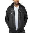 thumbnail image 4 of X RAY Jeans Mens Grainy PU Hooded Jacket with Faux Shearling Lining, Black, M, 4 of 10