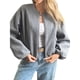 thumbnail image 1 of Chaquetas Abrigadas con Cremallera para Mujer, de Otoño e Invierno, de Larga, Informales, Holgadas y con Bolsillos. Gris Oscuro XL, 1 of 7