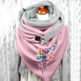 thumbnail image 2 of Women Flowers Butterfly Print Cotton Winter Warm Button Up Scarf, 2 of 3