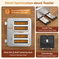 thumbnail image 5 of Mecity 4 Slice Touchscreen Toaster, Stainless Steel Wide Slot Toaster with Dual Independent Controls, 6 Bread Presets & 6 Shade Settings, Countdown Timer, Memory Function, Defrost, 1700W, 5 of 10