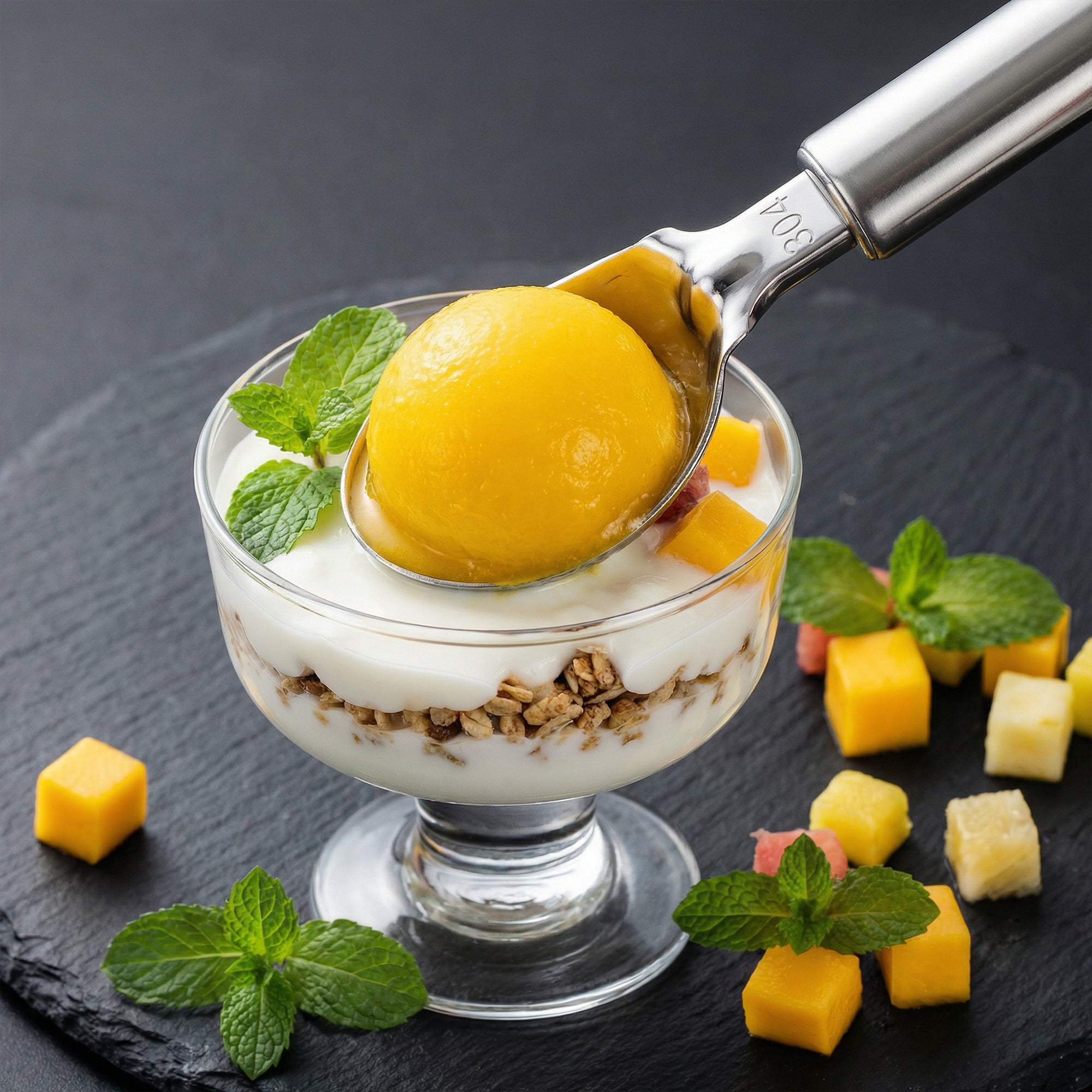 Unique Bargains Stainless Steel Ice Cream Scoop with Handle Silver 8.1in