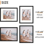 Sindcom 6 Pack 11x14 Picture Frames,Display Pictures 8x10 with Mat or 11x14 Without Mat,Gallery Wall Photo Frames, Black