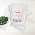 thumbnail image 2 of Camisas de Manga Corta para las Mujeres Moda Casual Impresión Cuello Redondo Suéter Tee Blusas, 2 of 4