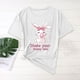 thumbnail image 3 of Camisas de Manga Corta para las Mujeres Moda Casual Impresión Cuello Redondo Suéter Tee Blusas, 3 of 4