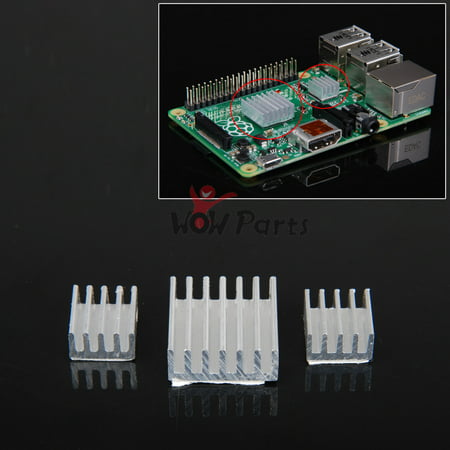 TSV 3pcs + Adhesive Raspberry Pi 3 Heatsink Cooler Pure Aluminum Heat Sink Set Kit Radiator For Cooling Raspberry Pi 2