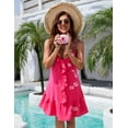 thumbnail image 2 of Women Bathing Suit Cover Up Ruffles Beach Dress Spaghetti Strap Swimsuit Coverup Vacation Outfits, 2 of 6