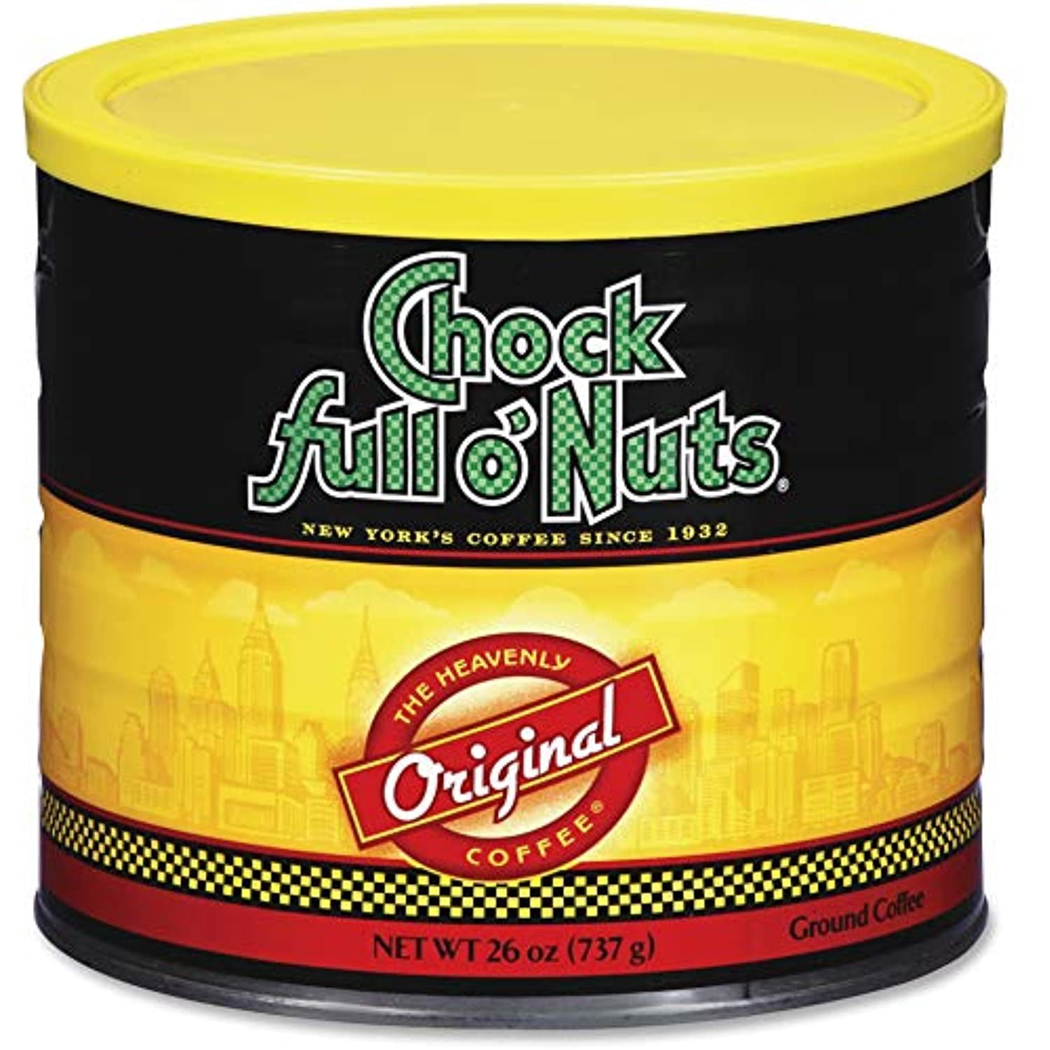 Chock Full O'Nuts Original Ground Coffee, 11.3 Oz Can - Medium Roast, Smooth & Balanced