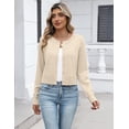 thumbnail image 3 of Carlikeit Women's Cropped Cardigan Sweater 2026 Button Down Knit Bolero Shrug Long Sleeve Lightweight Cardigan for Dresses, Office, Travel and Casual Wear, 3 of 11