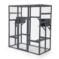 thumbnail image 2 of Spaco Large Multi-Tier Cat House, Fir Wood & Galvanized Net, Polycarbonate Panels, Spacious Interior, Perfect for Indoor & Outdoor Use, 2 of 15