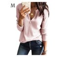thumbnail image 2 of Sonducket Camiseta de mujer Blusa casual de manga larga con cuello en V de color sólido Prendas para la parte del cuerpo Rosado METRO Sonducket AP003436-07, 2 of 3