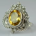 thumbnail image 4 of Navya Craft Citrine Oval Sterling Silver Handmade Yellow Gemstone Statement Women Ring Size 9.5, 4 of 11