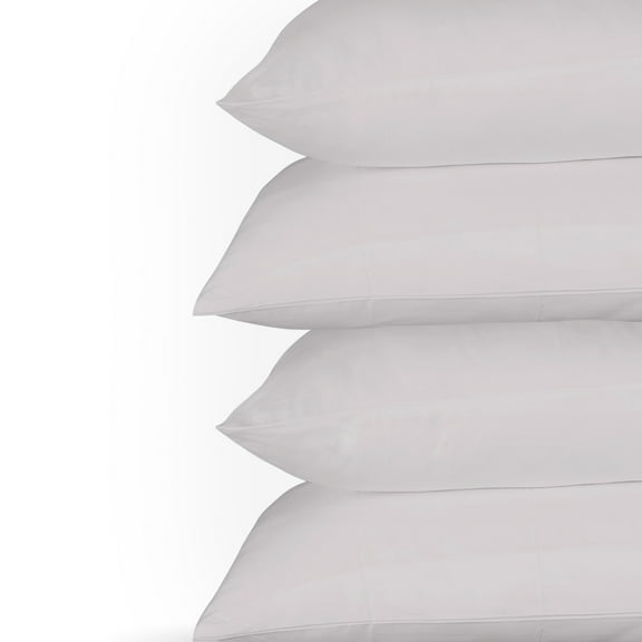 Just Linen 500 TC 100% Egyptian Quality Cotton Solid Color, Value Pack of 4 Pillow Cases