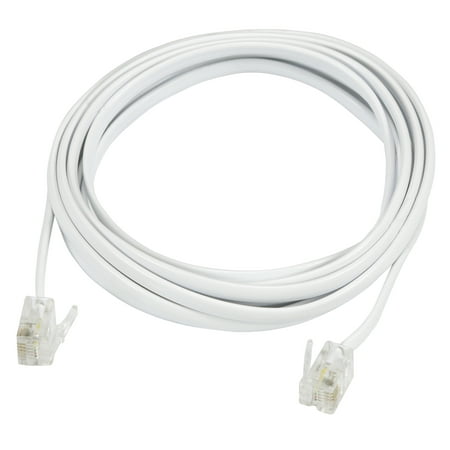 Onn Landline Telephone Line Cord, 7 Feet, White