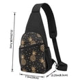 thumbnail image 3 of Xecao's Gold Glitter Pineapples Print Sling Bag: A Versatile Chest, Shoulder, and Crossbody Backpack for Casual Days Out, Perfect for Both Men and Women, 3 of 6