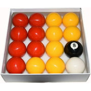 TGA Sports Billiard Balls Red and Yellow Pool Ball Set 2-1/4 Inch Billiards