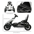 thumbnail image 3 of Aosom Pedal Go Kart for Kids w/ Swing Axle, Adjustable Bucket, White, 3 of 9