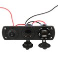 thumbnail image 3 of Dual USB Car Charger Waterproof Switch Power Socket Black Aluminum Shell Voltmeter Double QC3.0 1.5A Three Hole Panelwiring for Auto RV Modified, 3 of 7