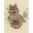 thumbnail image 3 of JYYYBF Infant Baby Easter Hood Jumpsuit Bunny Ear Long Sleeve Front Fuzzy Pocket Romper, 3 of 7