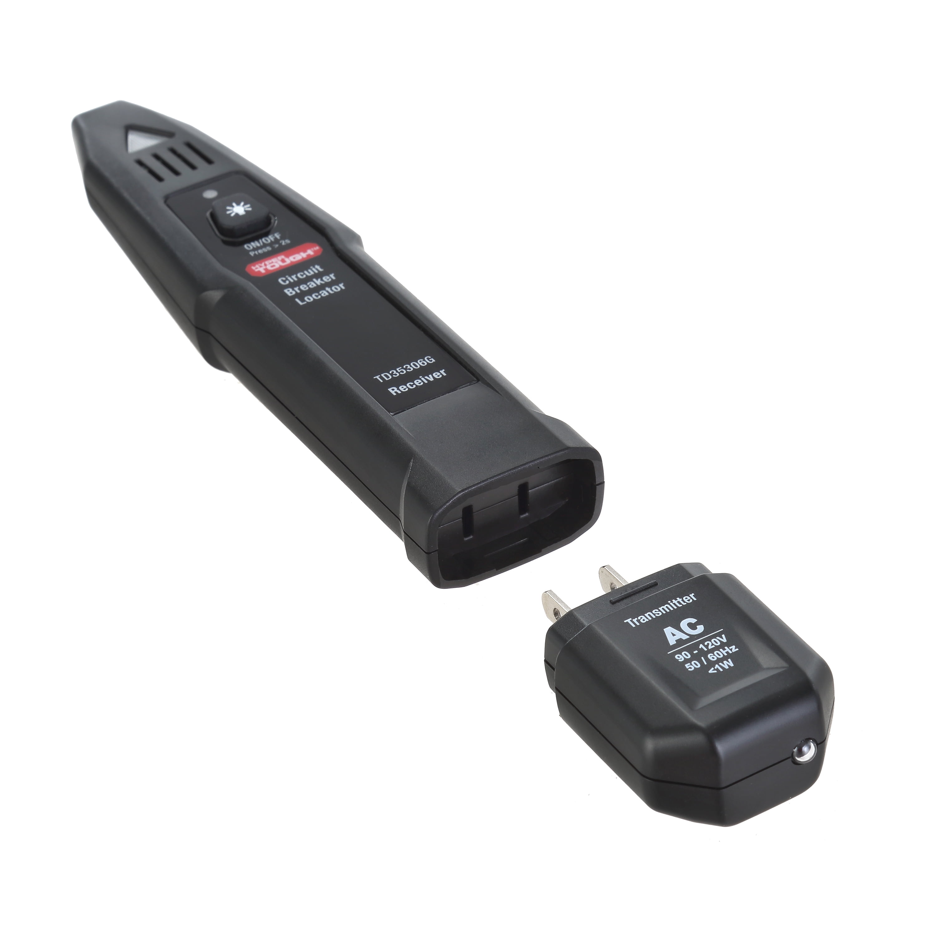 Hyper Tough Circuit Breaker Locator TD35306G, New, 1 Each, 8.5 in x 1.5 in x 0.75 in, 9-volt Battery Included, AC 90 - 120 Volts, LED Display