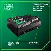 Metabo HPT 18V/36V MultiVolt Fast Battery Charger, UC36YSL2