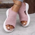 thumbnail image 4 of BADHUB Womens Open Toe Sandals Arch Support Sandals with Comfortable Slip On Sport Athletic Orthopedic Walking Sandals Pink 37, 4 of 5