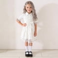 thumbnail image 5 of Girls' Dresses Fashion Crewneck Lace Princess Dresses Cute Half Sleeve Party Dress Kids Clothes Girls Size 2-8, 5 of 7