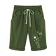 thumbnail image 1 of Pantalones Elásticos de la Cintura para las Mujeres Impresos Medias Pantalones Cortos, Bolsillos Casuales Poliéster para Toda la Temporada, 1 of 3
