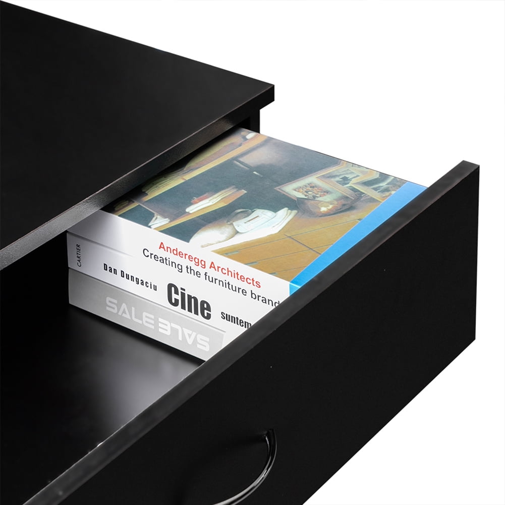 Kadyn Minimalist MDF 4 Drawer Dresser, Modern Chest with Generous Storage Space, Functional Organizer with Solid Wood Frame, Black Chest of Drawers for Bedroom, Living Room and Children's Room (Black)