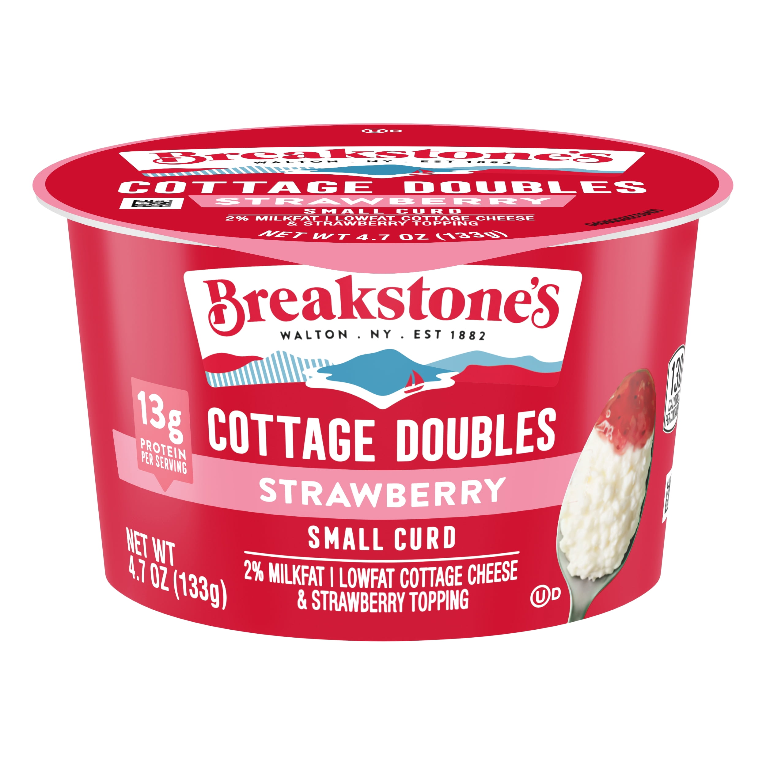 Breakstone's Cottage Doubles Lowfat Cottage Cheese with 2% Milkfat and Strawberry Topping, 4.7 oz Cup