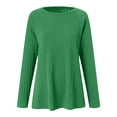 thumbnail image 4 of larppty Shirt for Women Long Sleeve Crewneck Sweaters Fall Fashion Outfits 2025 Trendy Tunic Tops (Green, L), 4 of 6