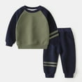 thumbnail image 2 of Boys Active Tracksuit Set Long Sleeve Solid Crewneck Printed Casual Sweatsuits Pullover and Jogger Sweatpants 2 Pcs Fall Clothes Girls Clothes Size 18-24 Months Boys Girls Fashion, 2 of 5