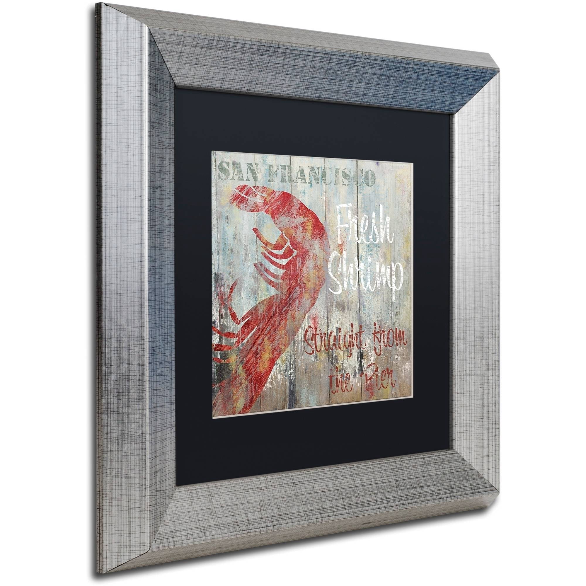 Trademark Fine Art "Restaurant Seafood I" Canvas Art by Color Bakery Black Matte, Silver Frame