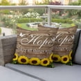 thumbnail image 4 of Yellow Sunflowers Pillow Covers 2 Pack Hope Brown Wood Striped Countryside Pillowcase Waterproof Outdoor Throw Pillow Cover for Patio Garden Square Cushion 18”x18”, 4 of 9