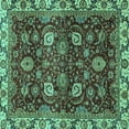 thumbnail image 1 of Ahgly Company Indoor Square Abstract Turquoise Blue Modern Area Rugs, 5' Square, 1 of 4