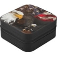 thumbnail image 3 of SKYSONIC Vintage American Flag Leather Jewelry Box,Portable Mini Jewelry Case Traveling Jewelry Organizer for Rings Necklaces Bracelets Earrings, 3 of 7