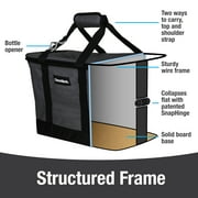 CleverMade Pacifica 30-Can Collapsible Soft Cooler Bag, Leak-Resistant, Gray