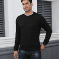 thumbnail image 2 of SOMER Men's Sweater Pullover Crewneck Sweatshirts for Men Fall Pullover Sweater for Men Casual Fashion Lightweight Waffle Long Sleeve Tops, 2 of 7