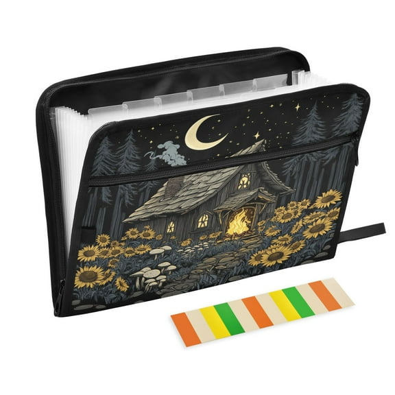 WOBOGO Witch Hut Expanding File Folder Letter Size Accordion Filing Organizer 13 Pocket Separate Organ Pocket