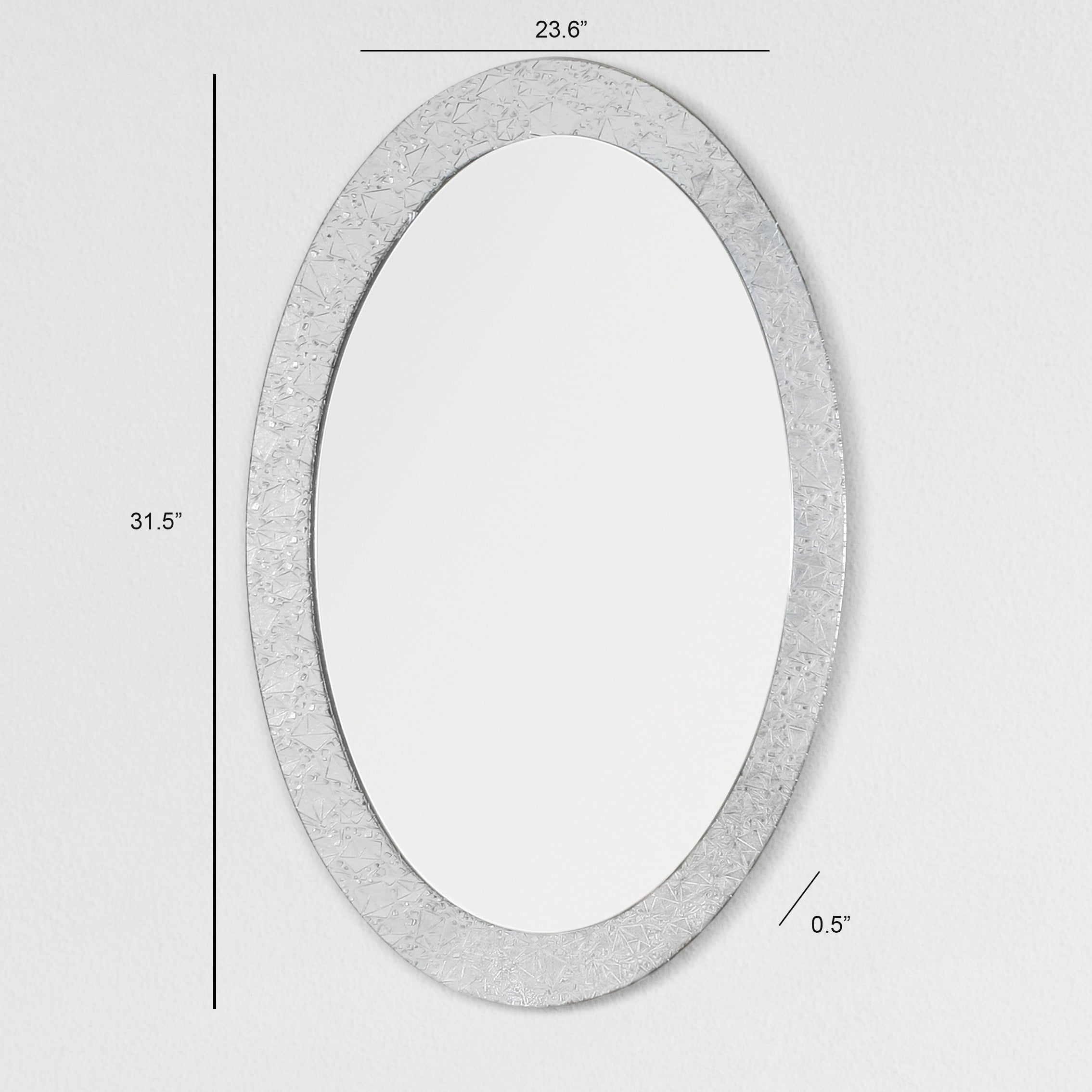Decor Wonderland 31.5" x 23.6" Silver Modern Frameless Mirror