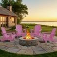 thumbnail image 2 of SERWALL Foldable Adirondack Chair Set of 4, All-Weather Outdoor Patio Chairs for Garden, Fire Pit and Backyard - Light Pink, 2 of 10