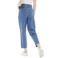 thumbnail image 4 of Women's High Waisted Boyfriend Denim Jeans Loose Tapered Crop Pants, Light Denim, Small, 4 of 5