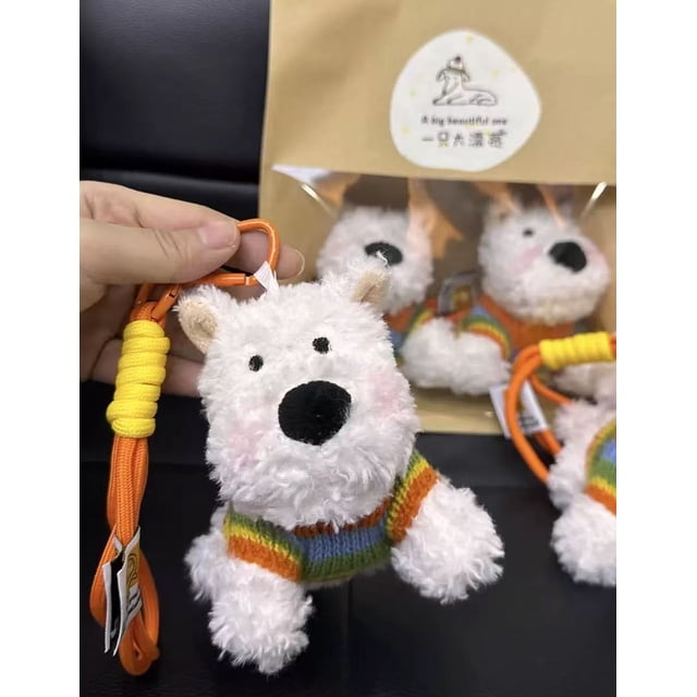 Car Premium West Highland Dog Plush Toy Doll Bag Keychain Blind Box Gift 12cm Bracelet Rainbow Clothes Dog