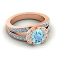 thumbnail image 3 of 2.35 Ct Latest Oval Cut Aquamarine & Blue Topaz Gemstone Bridal Ring for Ladies Solid 18K Rose Gold Size 3.5 by Diamond-Capitals, 3 of 8