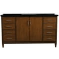 thumbnail image 4 of MCM 61" Rectangle Sink Solid Wood Vanity with Black Granite Stone in Walnut, 4 of 10