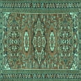 thumbnail image 1 of Ahgly Company Machine Washable Indoor Square Persian Turquoise Blue Traditional Area Rugs, 3' Square, 1 of 4