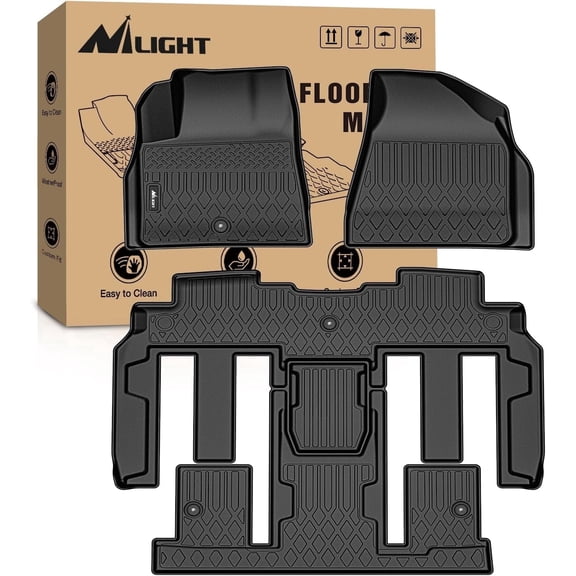 Nilight Floor Mats for Chevy Traverse 2009-2017/2008-2017 Buick Enclave / 2007-2010 Saturn Outlook / 2007-2016 GMC Acadia All Weather Custom Fit Heavy Duty Floor Liners