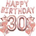 thumbnail image 4 of 1 juego de globos decorativos para fiesta de cumpleaños de adultos, globos de aluminio con números de oro rosa, suministros para fiestas de cumpleaños de adultos de 18, 21, 30, 40, 50 y 60 años, 4 of 4