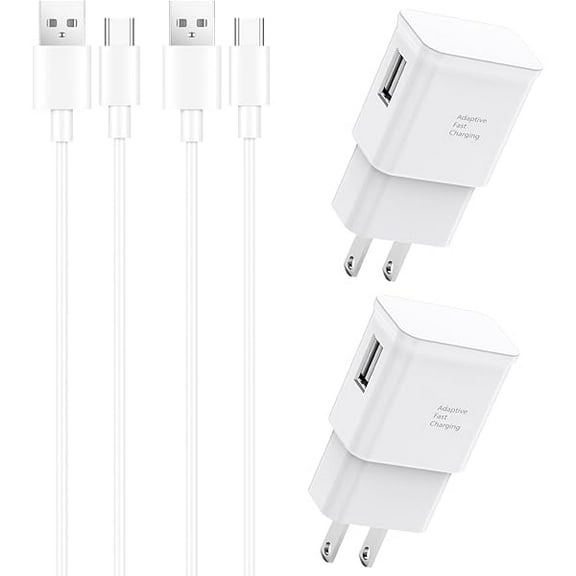Fast Charger for Samsung 2 Pack, 6ft Type C Fast Charging Cable Cord with Android Phone USB Wall Charger Block for Samsung Galaxy S10 9 8 Plus/Note 20 10 9 8/S20 S21 S22 S23 S24 Ultra/A52 53 54 55